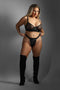 WETLOOK UNDERWIRE BRA & CROTCHLESS PANTY, QS