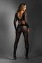 WETLOOK CATSUIT WITH HIDDEN FULL ZIPPER CLOSURE, S/M