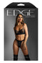 WETLOOK UNDERWIRE BRA & CROTCHLESS PANTY, S/M