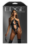 CROC EMBOSSED WETLOOK CROTCHLESS TEDDY, L/XL