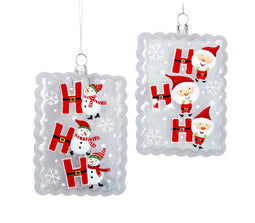 Kurt s. Adler - Ornament glas kerstman sneeuwp. l13cm