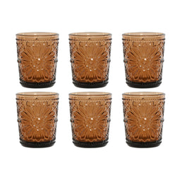 Glazenset Home ESPRIT Amber Kristal (6 Stuks)