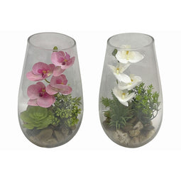 Decoratieve plant Home ESPRIT PVC Kristal 15 x 15 x 25 cm (2 Stuks)