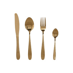 Bestek Home ESPRIT Gouden Roestvrij staal 2 x 0,4 x 22,5 cm 16 Onderdelen