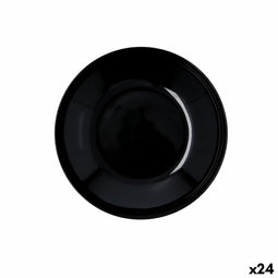 Diep bord Quid Select Basic Zwart Melamine 23 cm (24 Stuks)