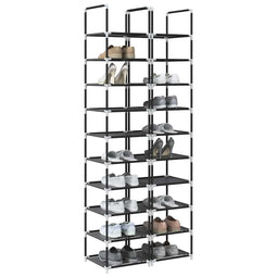 Schoenenrekken 2 st 33x33x174 cm vliesvrij 10-laags zwart