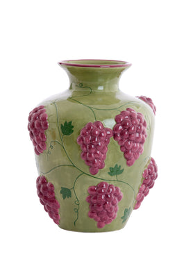 Light&living Vaas deco Ø26x31 cm GRAPE keramiek donker groen-aubergine