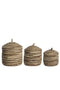 Light&living Mand S/3 met deksel max Ø34x36 cm KILRUSH d brn-crèm