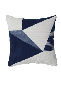 Light&living Kussen 45x45 cm REJAS blauw+wit structuur