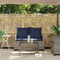 Tuinbank 2-zits met kussens & tafel poly rattan grijs