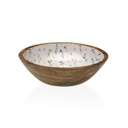 Saladekom Versa Laison Bamboe Porselein Mangohout 24 x 7 x 24 cm