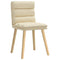 Eetkamerstoelen 2 st stof crmekleurig