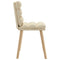 Eetkamerstoelen 2 st stof crmekleurig