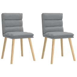 Eetkamerstoelen 2 st stof lichtgrijs