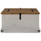 Opbergkist HALDEN wit 91x91x47 cm massief grenenhout