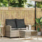 Tuinbank 2-zits met kussens & tafel poly rattan lichtgrijs