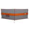 Windscherm camping waterdicht 344x120 cm grijs en oranje