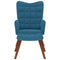 Relaxstoel met voetenbank fluweel blauw