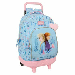 Schoolrugzak met Wielen Frozen Ice magic Blauw 33 x 45 x 22 cm