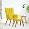Relaxstoel met voetenbank fluweel geel