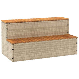 Hottub-opstap 100x50x50,5 cm poly rattan&massief acaciahout