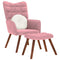 Relaxstoel met voetenbank fluweel roze