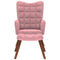 Relaxstoel met voetenbank fluweel roze