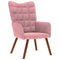 Relaxstoel met voetenbank fluweel roze