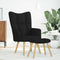 Relaxstoel met voetenbank stof zwart