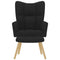 Relaxstoel met voetenbank stof zwart