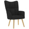 Relaxstoel met voetenbank stof zwart