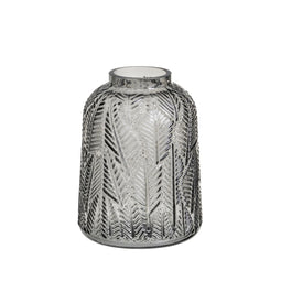 Vaas Grijs Glas 15 x 15 x 20 cm