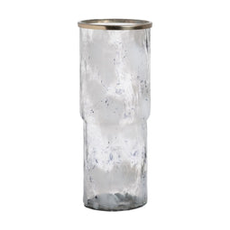 Vaas Wit Champagne Aluminium Kristal 19,5 x 19,5 x 51 cm