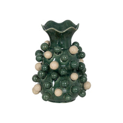 Vaas Wit Groen Keramisch 24 x 24 x 31,5 cm