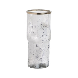 Vaas Wit Champagne Aluminium Kristal 18,5 x 18,5 x 39 cm