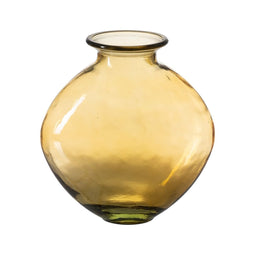 Vaas Geel Gerecycled glas 24 x 24 x 26 cm