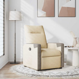 Fauteuil verstelbaar stof crmekleurig