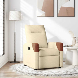 Fauteuil verstelbaar stof crmekleurig