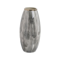 Vaas Wit Zwart Aluminium Kristal 21 x 21 x 44,5 cm