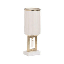 Vaas Wit Gouden Aluminium Kristal Marmer 12,5 x 12,5 x 37 cm