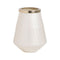 Vaas Wit Gouden Aluminium Kristal 23 x 23 x 29 cm