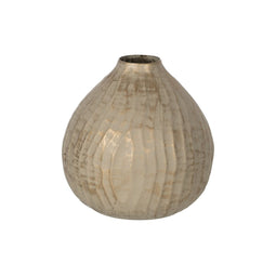 Vaas Beige Gouden Ijzer 25 x 25 x 25 cm