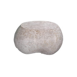 PTMD Hiranya White Round Organic Shaped GRC Stool