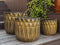PTMD Kiraz Taupe Glazed Ceramic Pot Diamond Pattern SV3