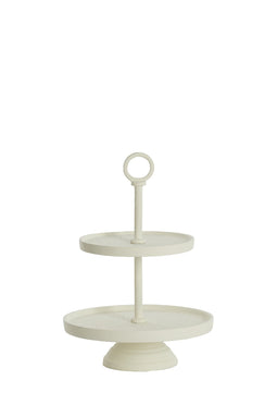 Light&living Etagere 2 laags Ø24x37 cm LUTEK crème
