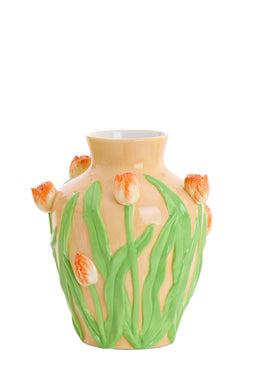 Light&living Vaas deco Ø21,5x26 cm TULIP keramiek licht oranje-groen