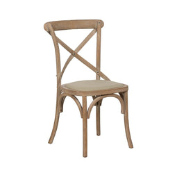 Keukenstoel Beige Natuurlijk Rubberwood Katoen Polyester 44 x 42 x 88 cm