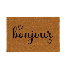 Deurmat BONJOUR Bruin Zwart PVC Kokosvezel 60 x 40 x 1,5 cm