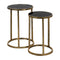 Set van 2 tafels Zwart Gouden 38 x 38 x 55,5 cm