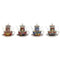 Theepot Home ESPRIT Geel Rood Kristal Porselein 1 L (4 Stuks)